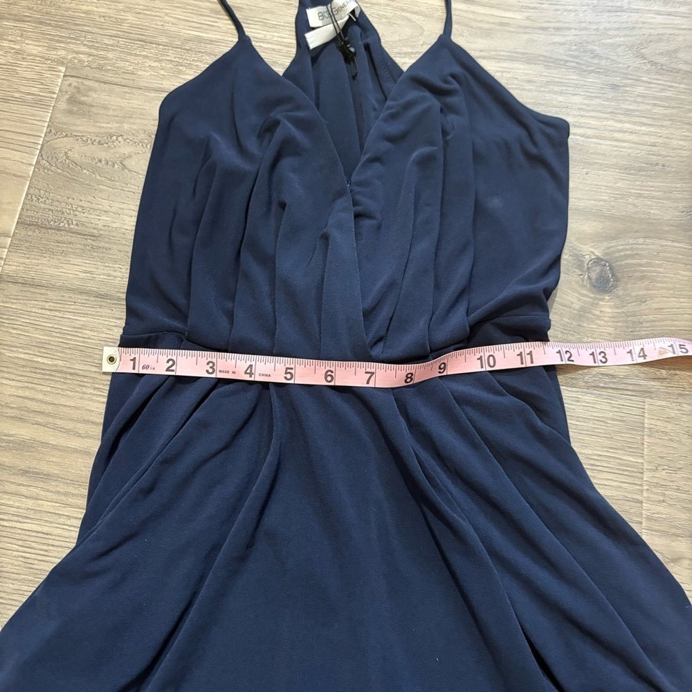 BCBGeneration Navy Blue Mini Dress Pockets Sz S Racerback Adjustable Straps - Picture 7 of 8